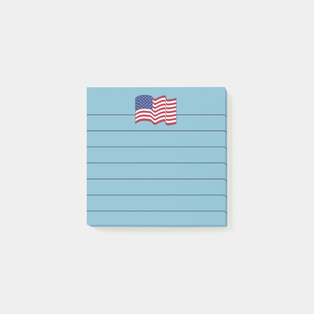 Notas Post-it® Blue American Flag Post anota regalo (Anverso)