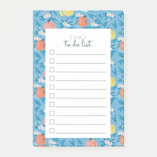 Notas Post-it® Blue Apple Patterns To Do List Post It Notes (Anverso)
