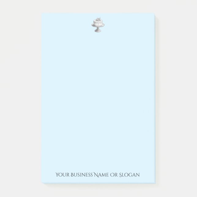 Notas Post-it® Blue Bakery Business Elegant Cake Personalizado Te (Anverso)