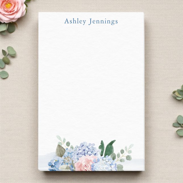 Notas Post-it® Blue & Blush Floral Personalizado (Subido por el creador)