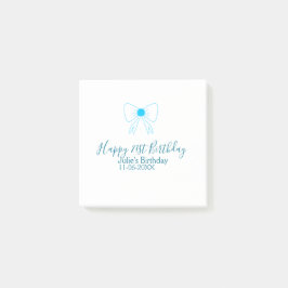 Notas Post-it® Blue bow happy 21ᵉʳ cumpleaños date
