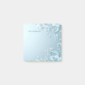 Notas Post-it® Blue Decorative Floral Post it Notes