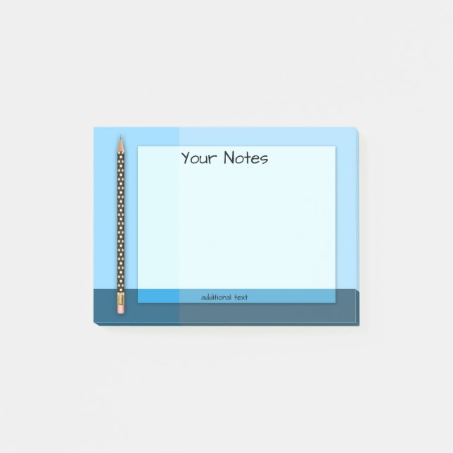 Notas Post-it® Blue Geometrical Pencil Post It Notes (Anverso)