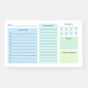 Notas Post-it® Blue Green Daily Organizer - Lista de tareas pendi