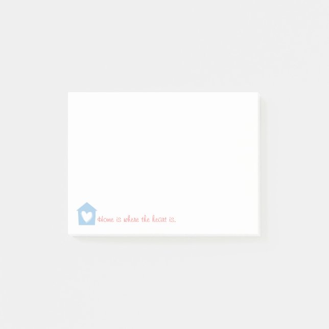 Notas Post-it® Blue Home is Where the Heart Is Notes (Anverso)