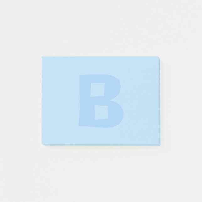 Notas Post-it® Blue Monogramed Post It Notes (Anverso)