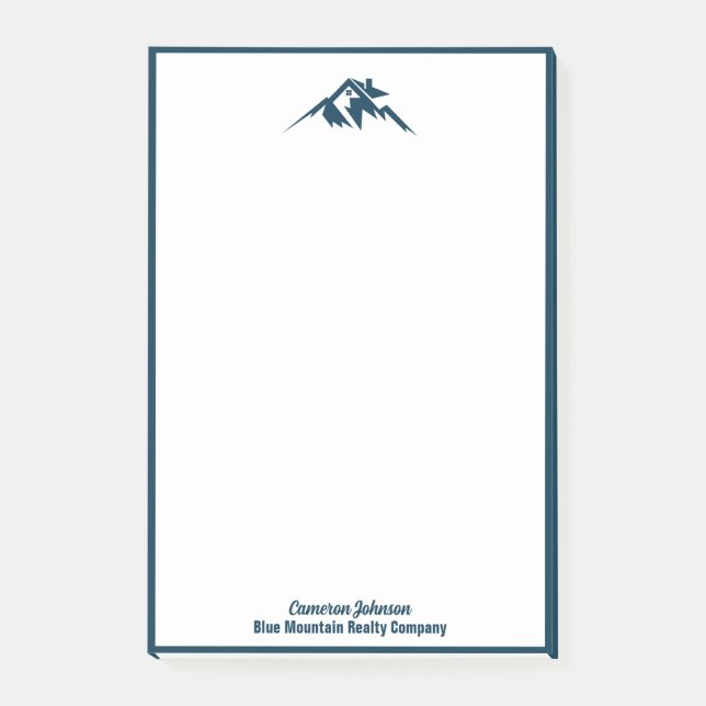 Notas Post-it® Blue Mountain Real Estate Company Personalizado Re (Anverso)