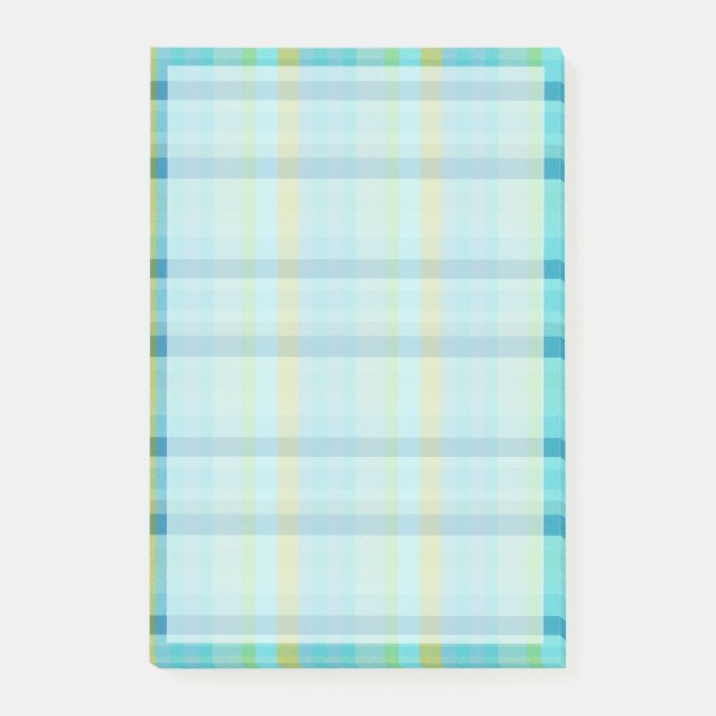 Notas Post-it® Blue Plaid by Shirley Taylor (Anverso)