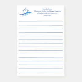 Notas Post-it® Blue Real Estate Company House Custom Lined