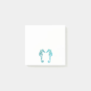 Notas Post-it® Blue Seahorses dibujar arte Post-it Notes