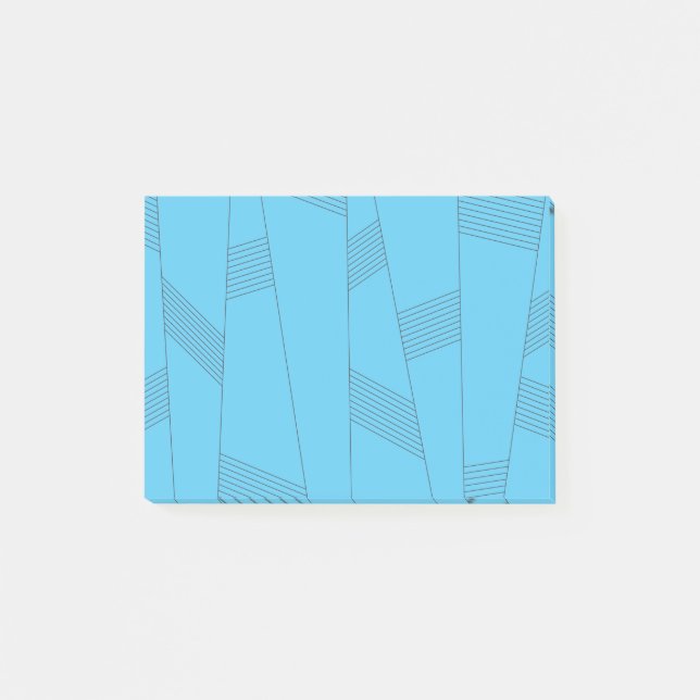 Notas Post-it® Blue, simple, elegant, abstract line pattern (Anverso)