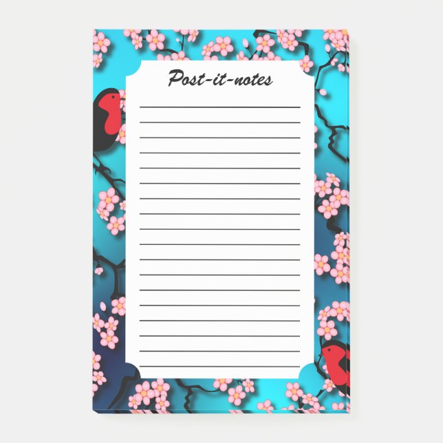 Notas Post-it® Blue Sky Bird Cherry Blossom (Anverso)
