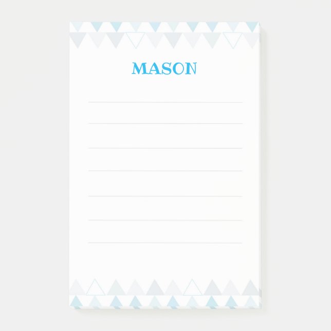 Notas Post-it® Blue Triangles Post it Notes (Anverso)