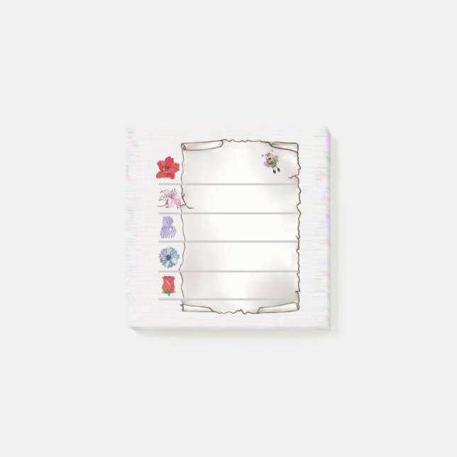 Notas Post-it® Blumenmerkblatt  klebezettel (Anverso)