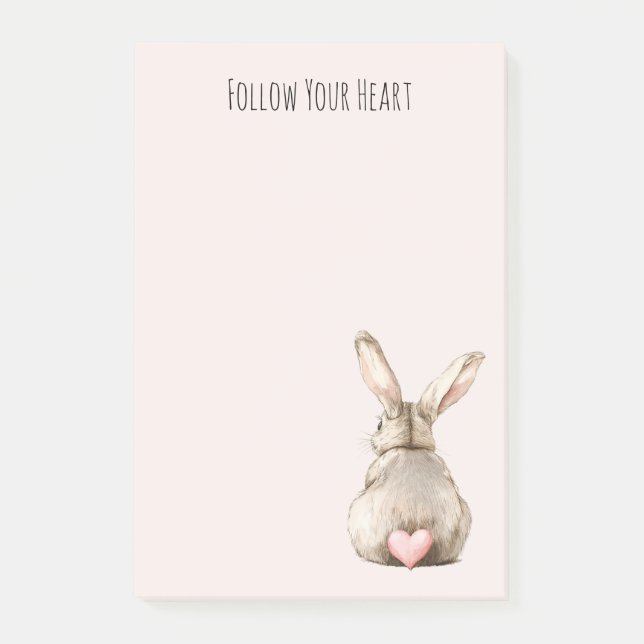 Notas Post-it® Blush Bunny Rabbit Heart (Anverso)