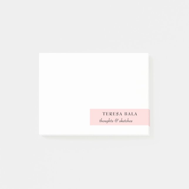 Notas Post-it® Blush Pink Minimalist Modern Design (Anverso)