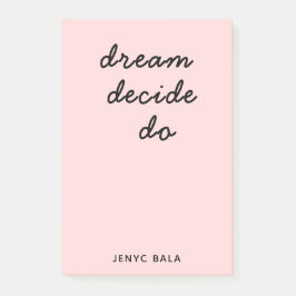 Notas Post-it® Blush Pink Modern Stylish Script Design