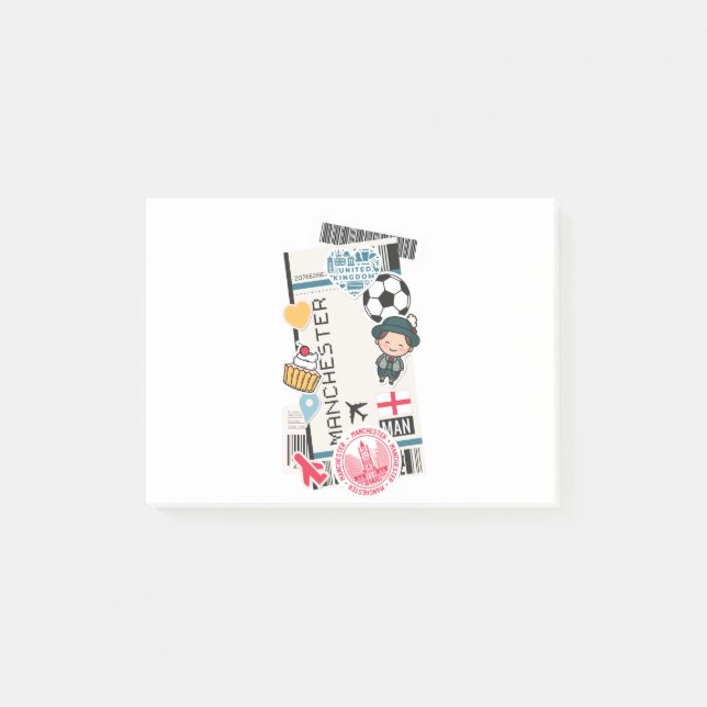NOTAS POST-IT® BOARDING PASS MANCHESTER ENGLAND (Anverso)