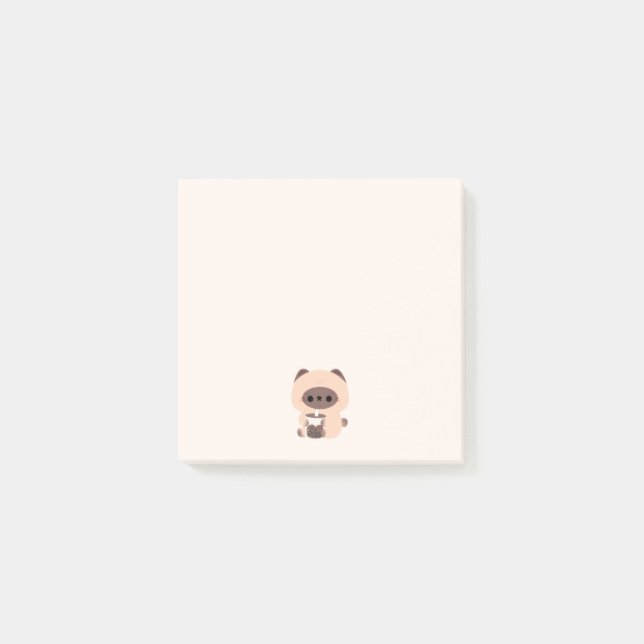 Notas Post-it® Boba Siamese Cat (Anverso)