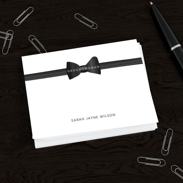 Notas Post-it® Boda Bow Tie Groomswoman Post it Notes (Perfect wedding favor for your Groomswoman or any member of your bridal party. Just add their name)