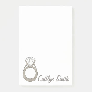 Notas Post-it® Boda Compromiso Ring Diamond Bridal Shower