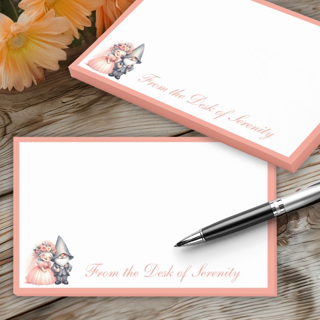 Notas Post-it® Boda Cute Garden Gnome Fairytale Bride Groom (Subido por el creador)