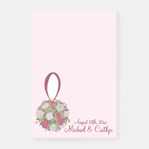 Notas Post-it® Boda de Bouquet Rosa Floral Ball