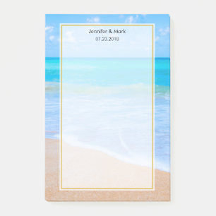 Notas Post-it® Boda de fotografía de escena tropical de playa aso