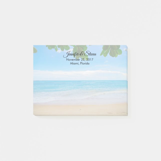 Notas Post-it® Boda de Isla Tropical Beach Vacation (Anverso)