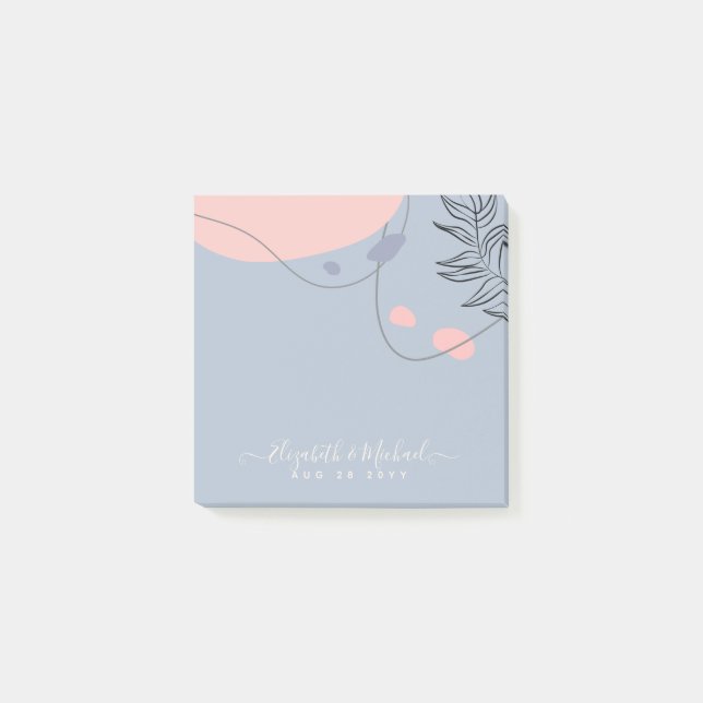 Notas Post-it® Boda de resumen moderno japonés escandinavo (Anverso)