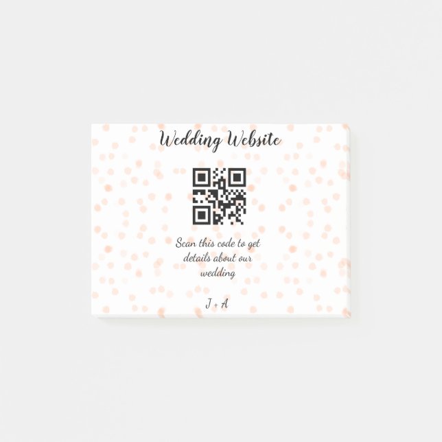 Notas Post-it® Boda de sitio web escanear código QR para obtener  (Anverso)