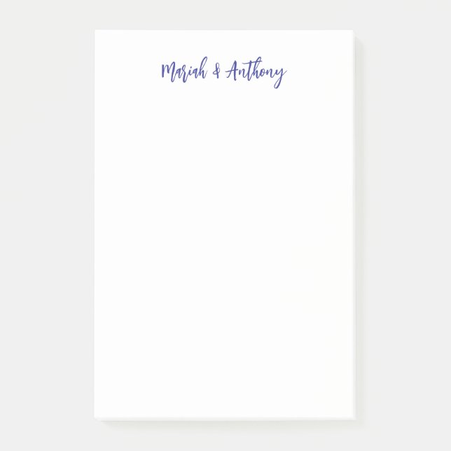 Notas Post-it® Boda Elegante Creativa Clásica Azul Blanco (Anverso)