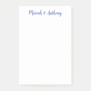 Notas Post-it® Boda Elegante Creativo Clásico Azul Blanco