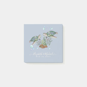 Notas Post-it® Boda en la playa de las tortugas marinas