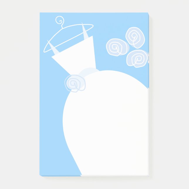 Notas Post-it® Boda Gown Blue vertical post-it note (Anverso)