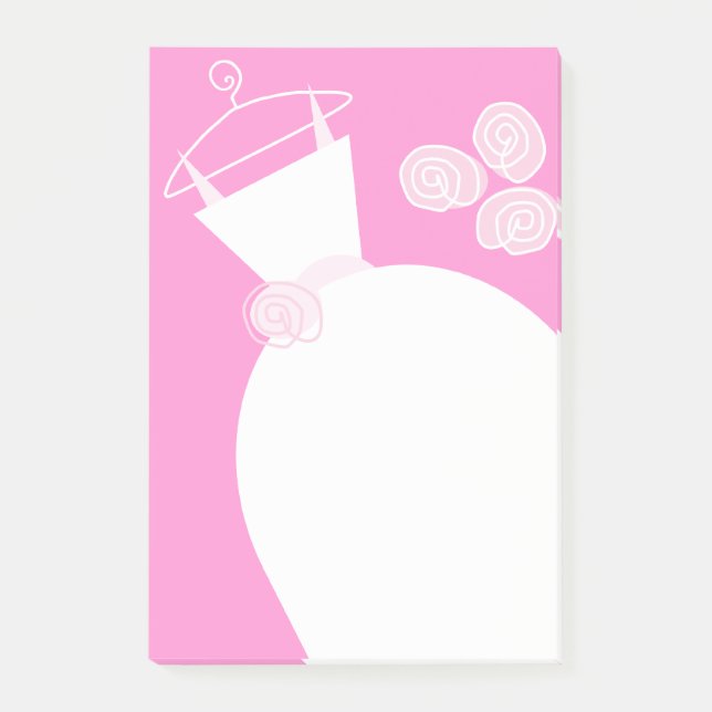 Notas Post-it® Boda Gown Pink vertical post-it note (Anverso)