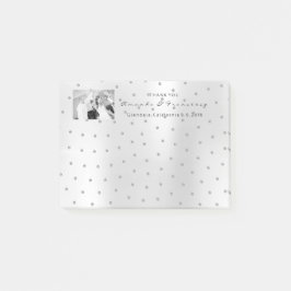 Notas Post-it® Boda Gracias Por Favor Foto Plata Gra Swarovski