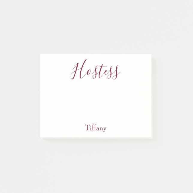 Notas Post-it® Boda Hostess White y Burgundy (Anverso)