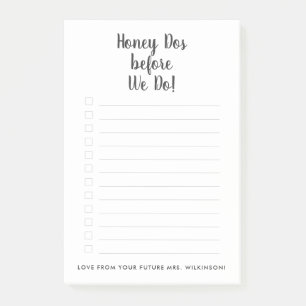 Notas Post-it® Boda Lista de comprobación de Honey Dos