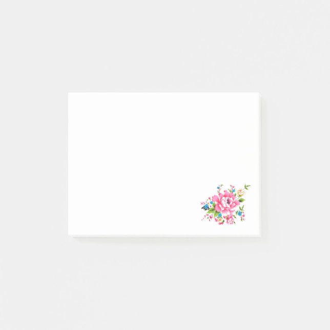 Notas Post-it® Boda Pink Peony ramo de flores (Anverso)