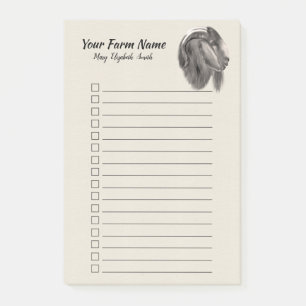 Notas Post-it® Boer GOAT tu nombre de granja para hacer la lista