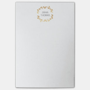 Notas Post-it® BOHEMIAN LEAF WREATH LOGO in GOLD Post-it® Notes