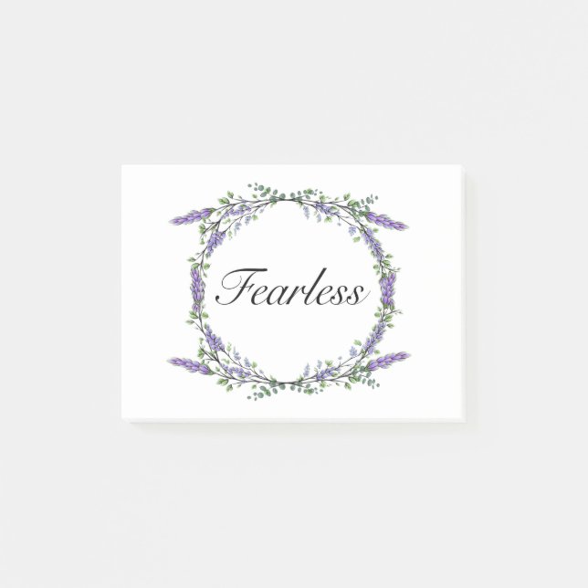 Notas Post-it® Boho acuarela Lavender Eucalyptus Fearless (Anverso)