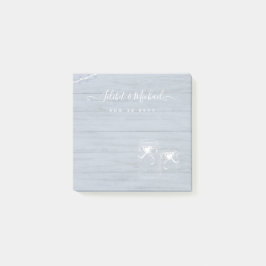 Notas Post-it® BOHO Dusty Blue Driftwood Mason Jars Boda