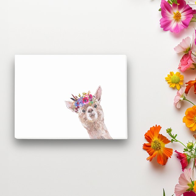 Notas Post-it® Boho Floral Llama Alpaca Acuarela (Subido por el creador)