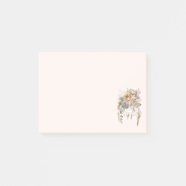 Notas Post-it® Boho Flower Bouquet y Dreamcatcher (Anverso)