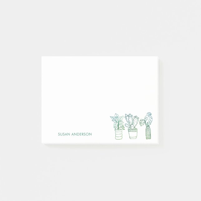 Notas Post-it® Boho Greenery Potted Houseplant (Anverso)