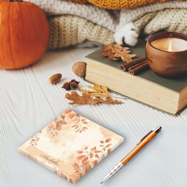 Notas Post-it® Boho maple Autumn deja personalizado (Boho maple Autumn leaves custom Post-it Notes)
