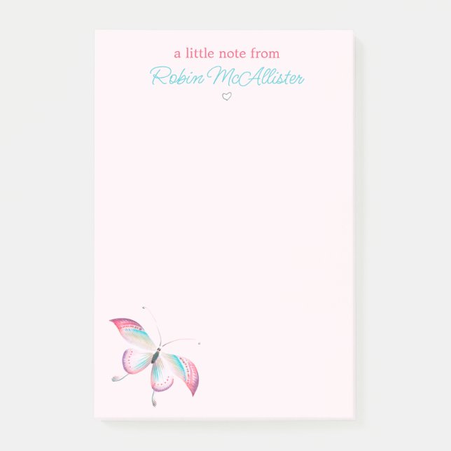 Notas Post-it® Boho Moda Chinoiserie Butterfly Post-it® Notes (Anverso)