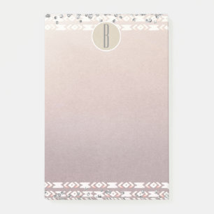 Notas Post-it® Boho Perla Brillo Glam Kraft Rústico Monograma